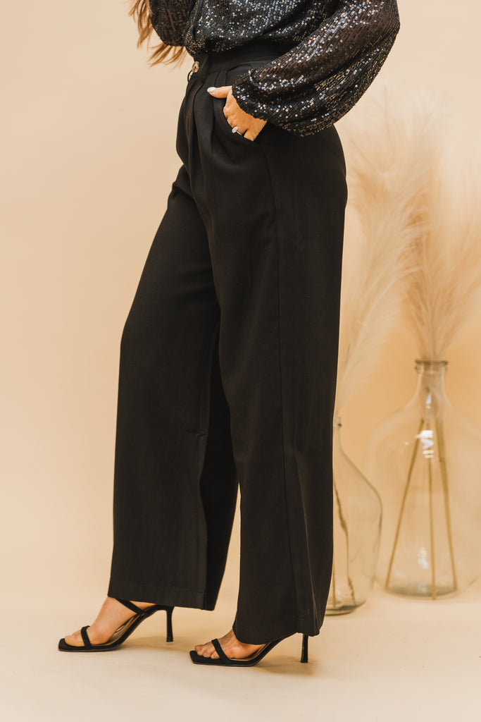 Luna Highwaist Wideleg Trousers - BluePeppermint Boutique