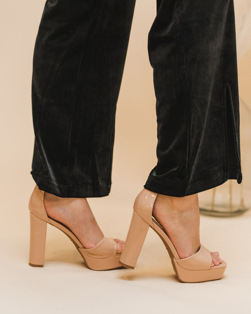 Cassandra Patent Leather Platform Heels - BluePeppermint Boutique
