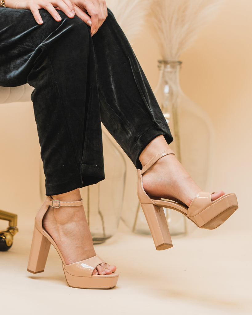 Cassandra Patent Leather Platform Heels - BluePeppermint Boutique