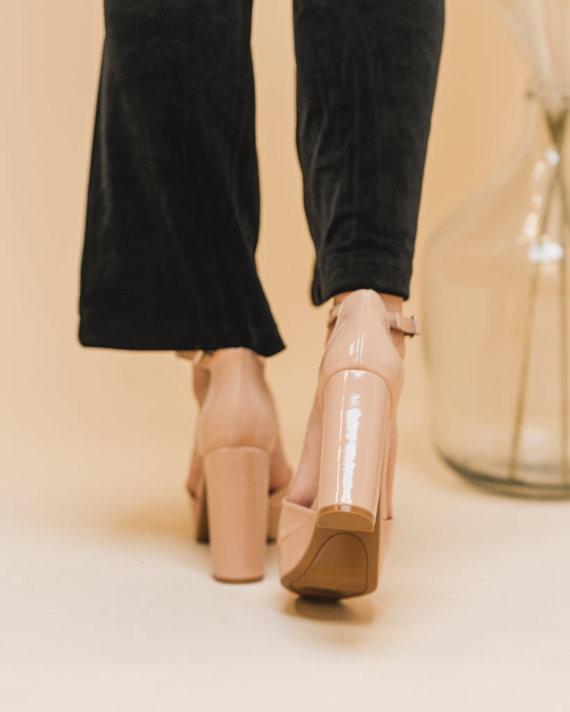Cassandra Patent Leather Platform Heels - BluePeppermint Boutique