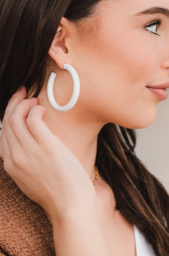 Sade Metallic Hollow Hoops - BluePeppermint Boutique