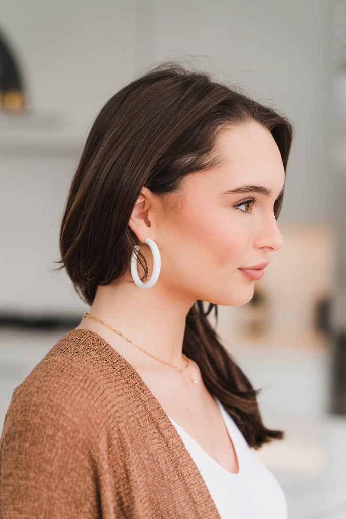Sade Metallic Hollow Hoops - BluePeppermint Boutique