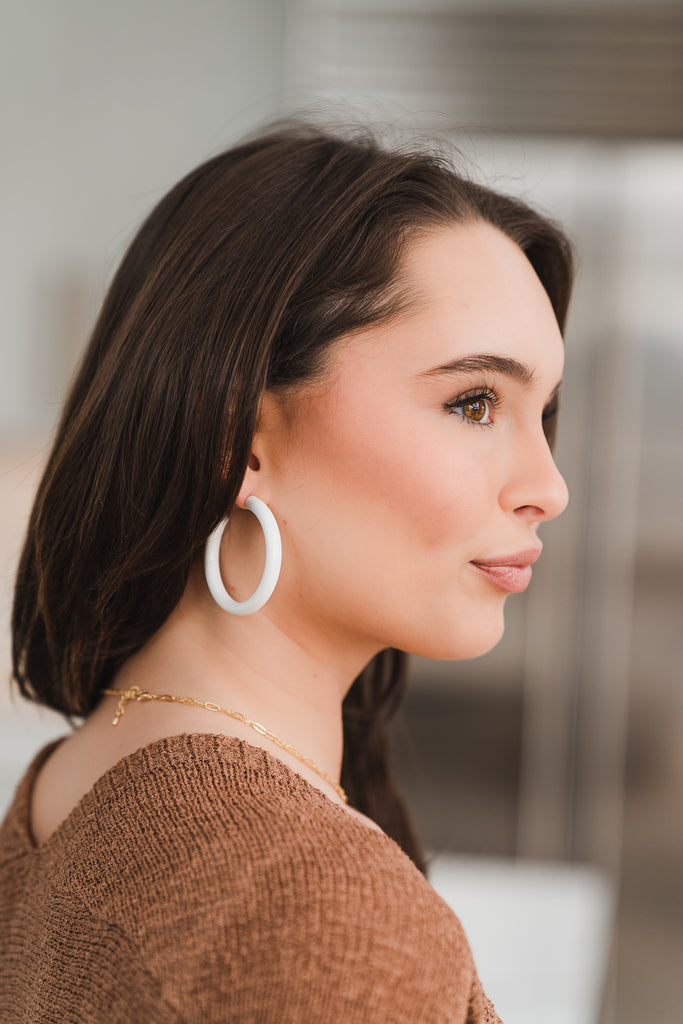 Sade Metallic Hollow Hoops - BluePeppermint Boutique