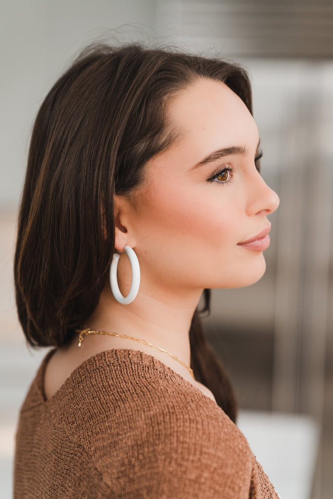 Sade Metallic Hollow Hoops - BluePeppermint Boutique