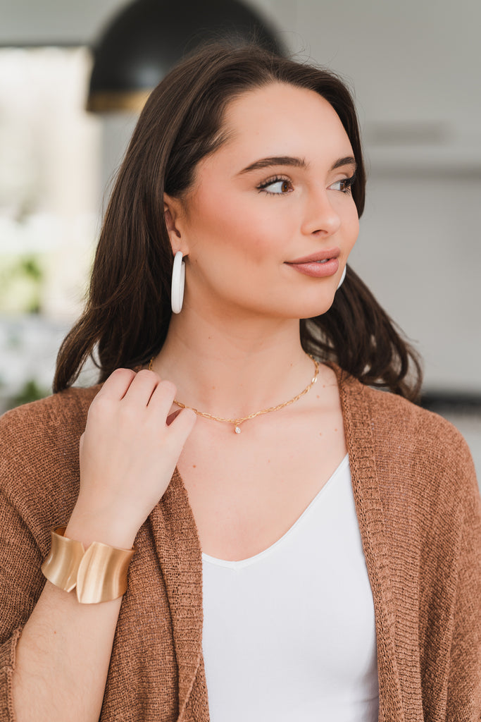 Sade Metallic Hollow Hoops - BluePeppermint Boutique