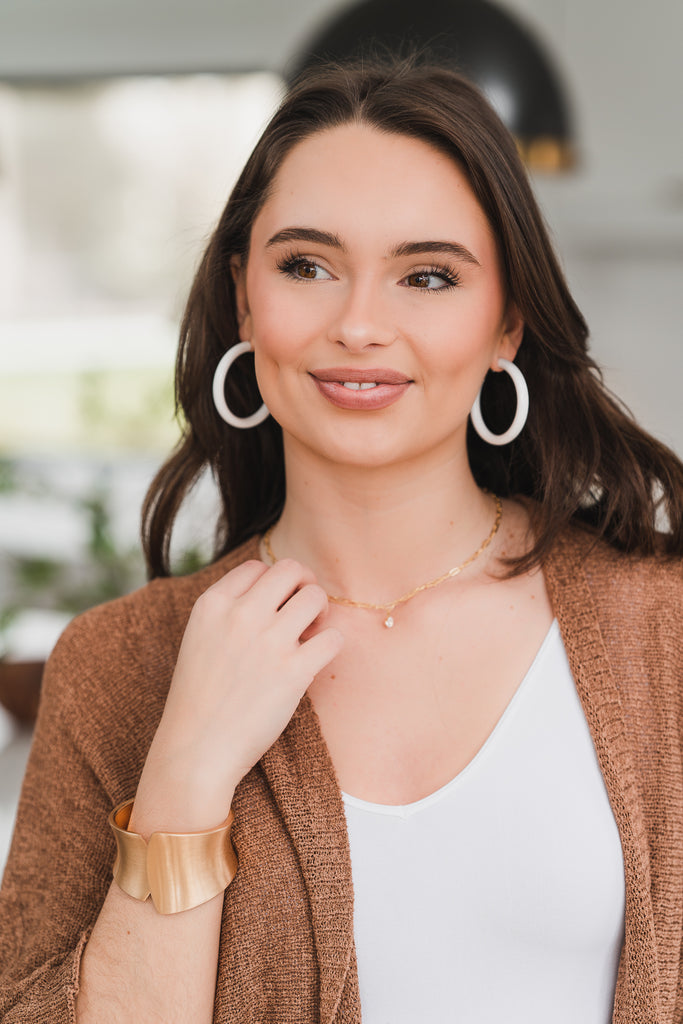 Sade Metallic Hollow Hoops - BluePeppermint Boutique