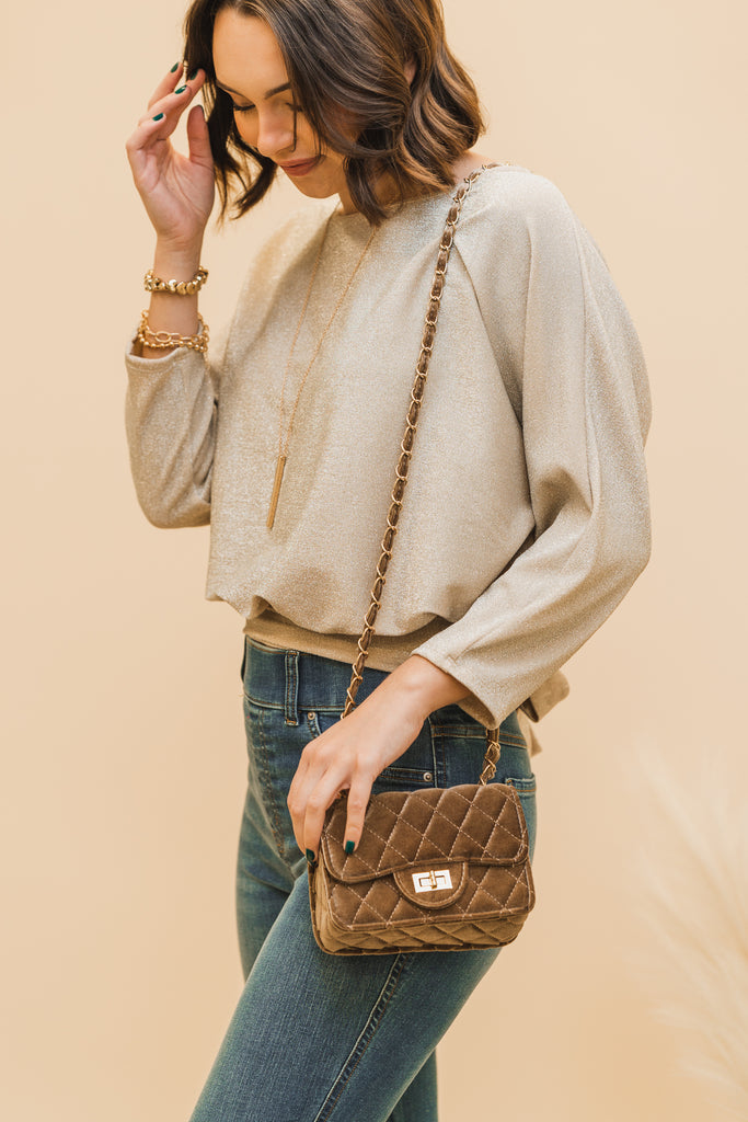 Dawn Velvet Quilted Bag - BluePeppermint Boutique