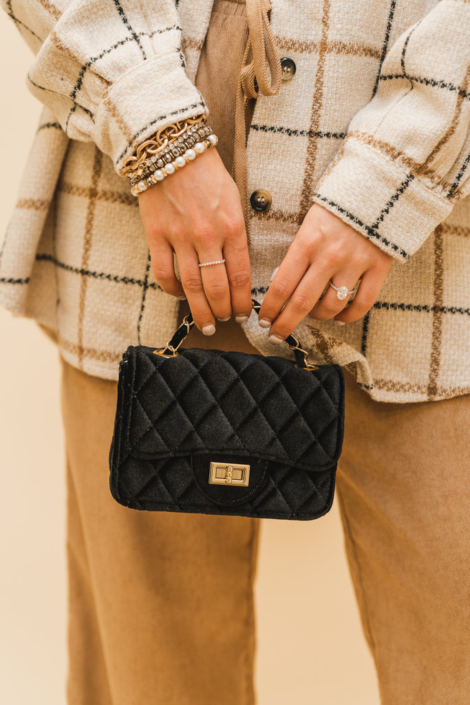 Dawn Velvet Quilted Bag - BluePeppermint Boutique