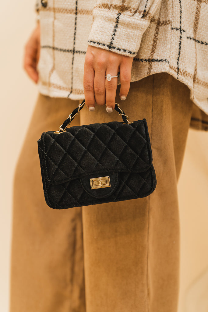 Dawn Velvet Quilted Bag - BluePeppermint Boutique