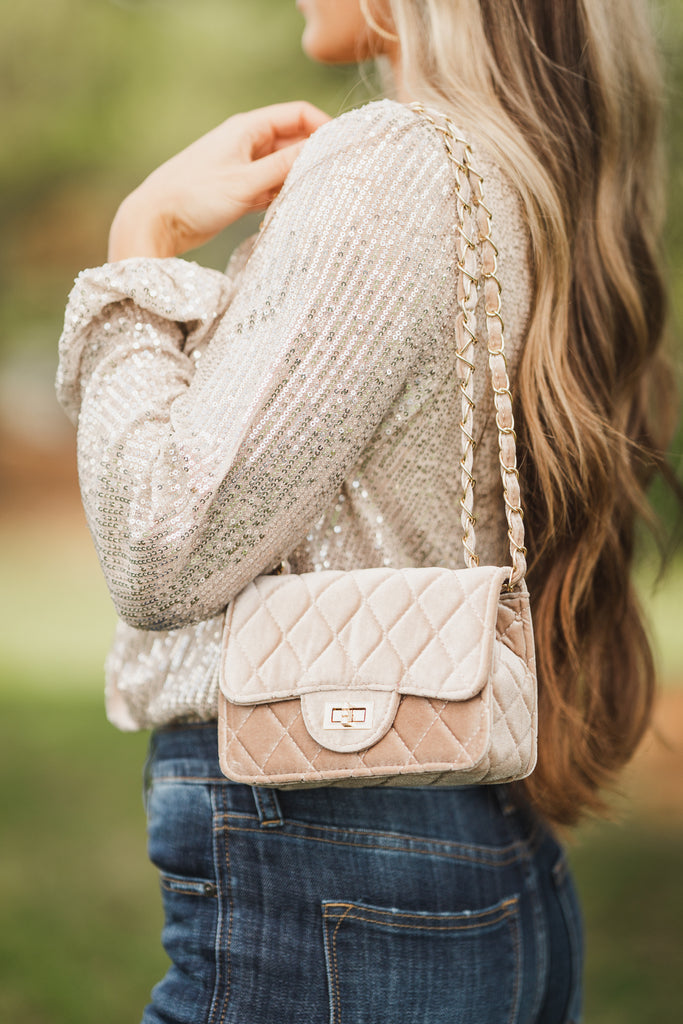 Dawn Velvet Quilted Bag - BluePeppermint Boutique