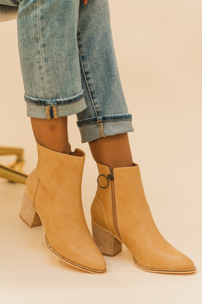 Weslee Studded Ankle Booties - BluePeppermint Boutique