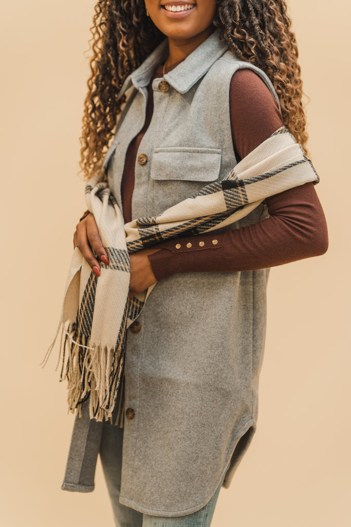 Lisa Plaid Scarf - BluePeppermint Boutique