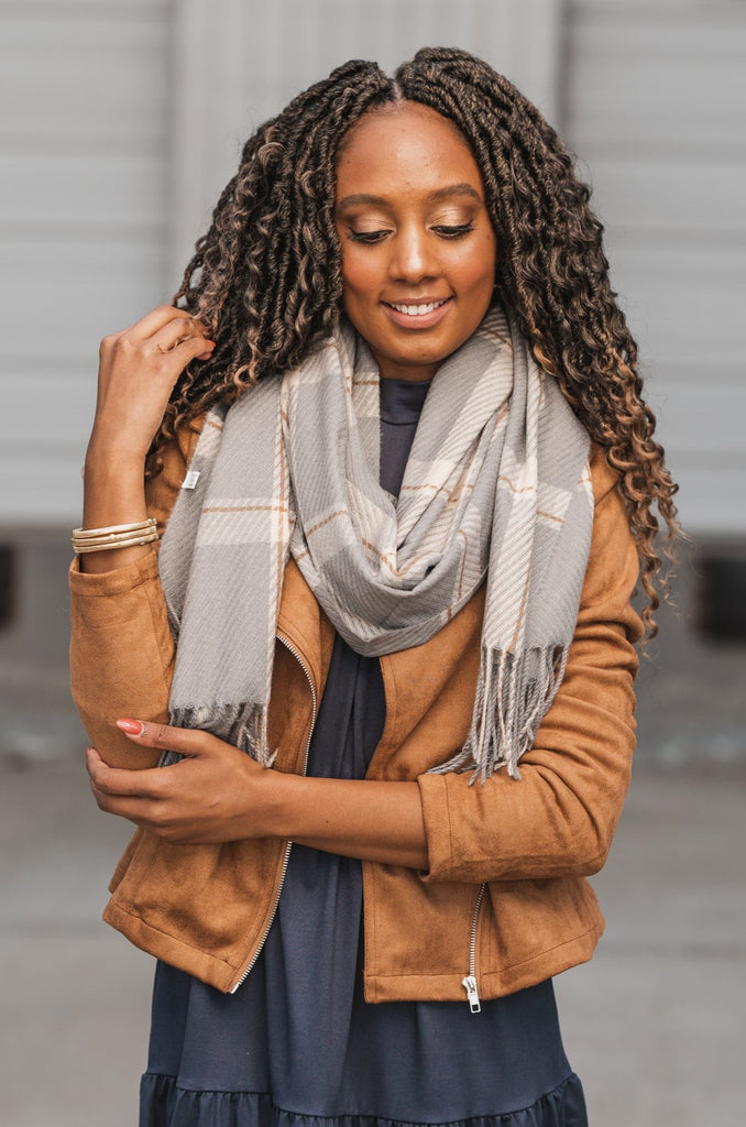 Lisa Plaid Scarf - BluePeppermint Boutique