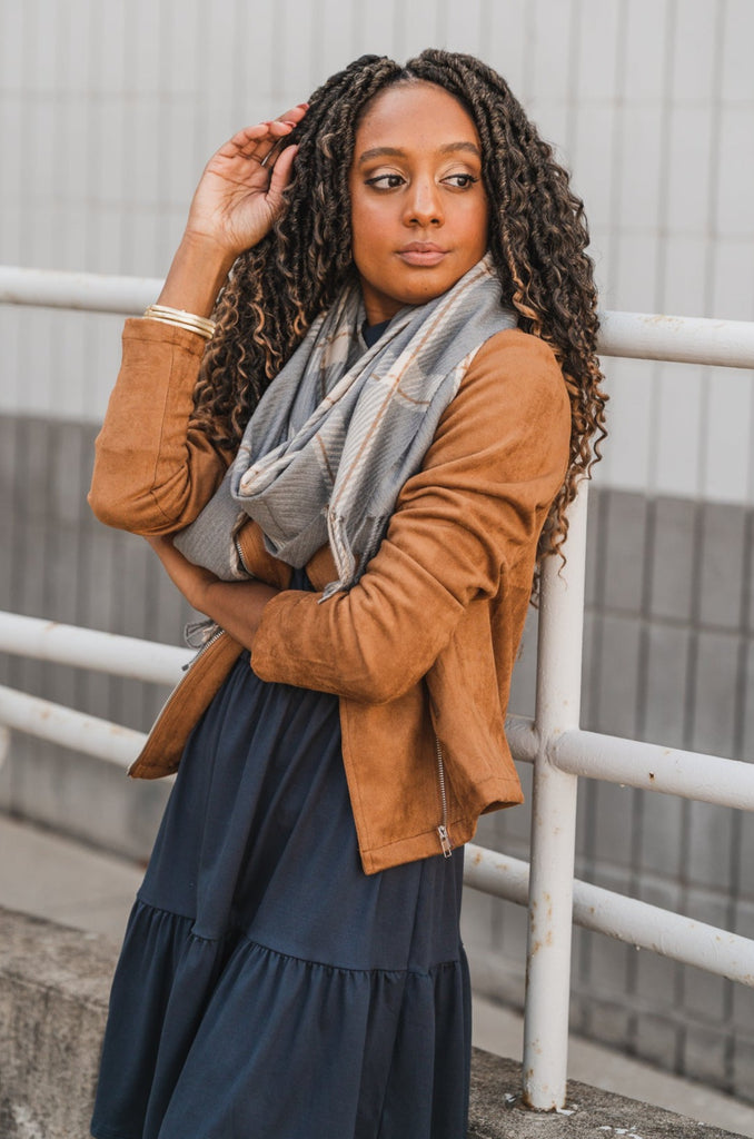 Lisa Plaid Scarf - BluePeppermint Boutique