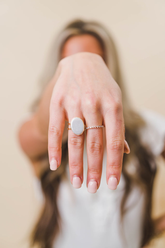 Oval Pearl Ring - BluePeppermint Boutique