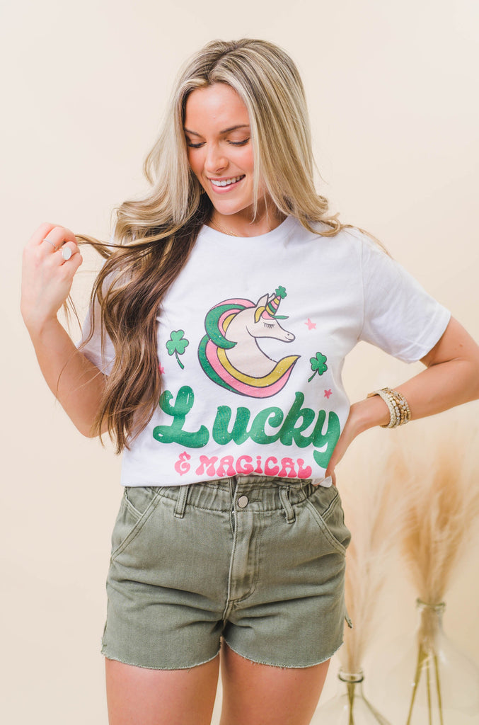 Lucky and Magical Graphic Tee - BluePeppermint Boutique