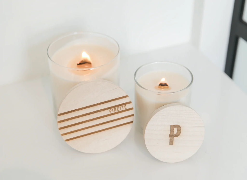 Pirette 8 oz Wood Wick Soy Candle - BluePeppermint Boutique