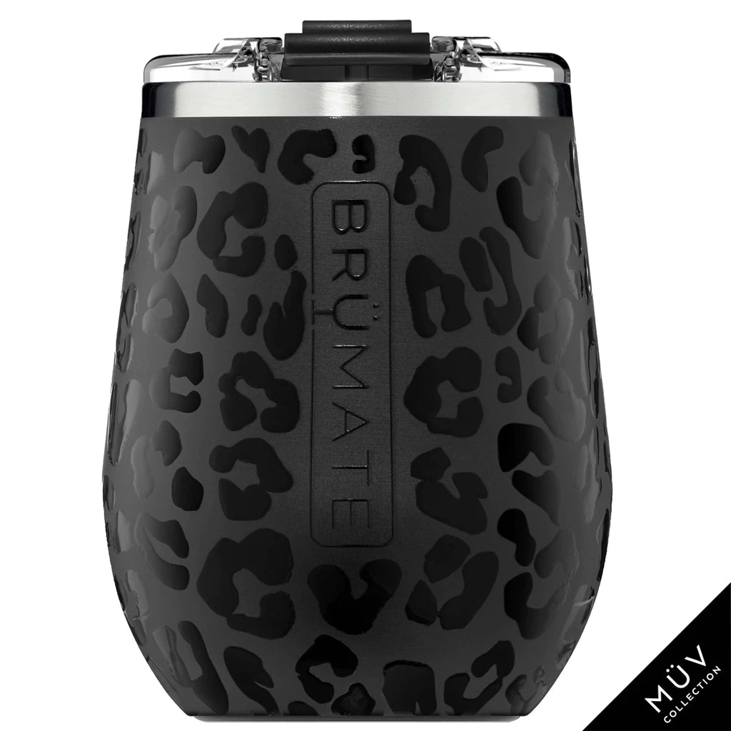UNCORK'D XL MUV 14oz Wine Tumbler - Onyx Leopard - BluePeppermint Boutique