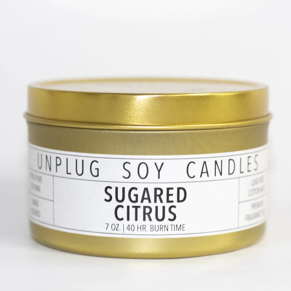 Unplug Gold Tin Candle - BluePeppermint Boutique