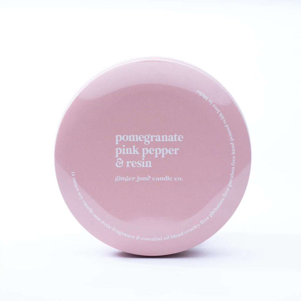 Ginger June Pink Tin Candle - 14 oz. - BluePeppermint Boutique