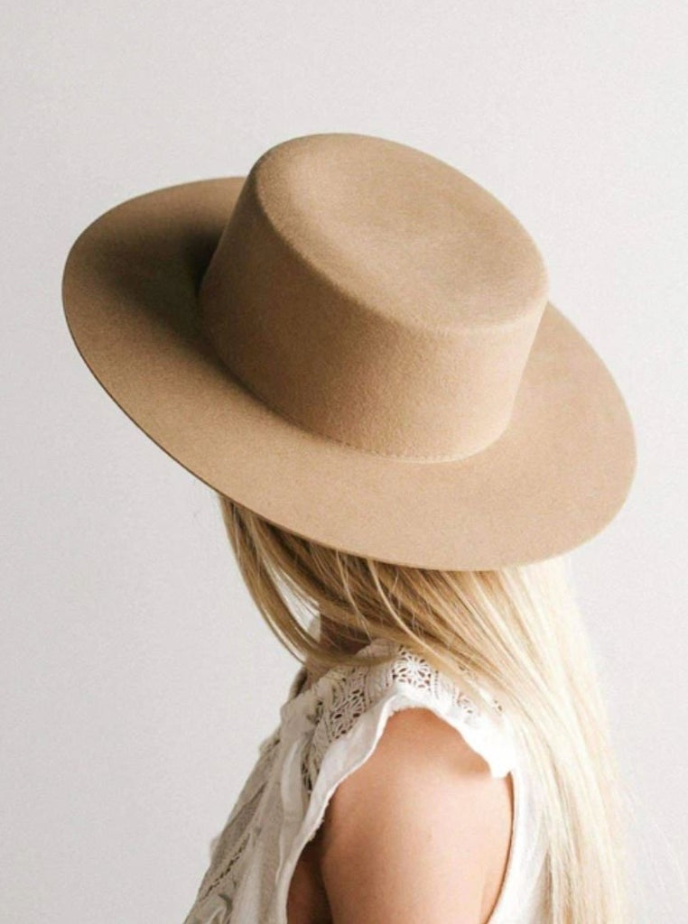 Gigi Pip Dahlia Boater-Tan - BluePeppermint Boutique
