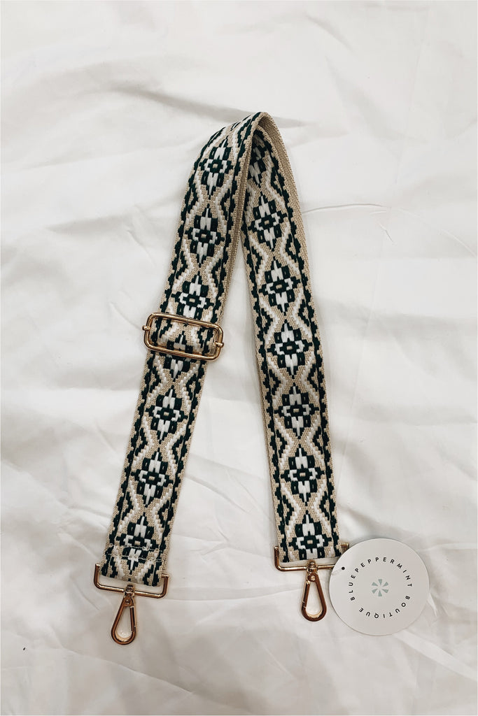 Ah-dorned Bag Strap-Embroidered Prints - BluePeppermint Boutique
