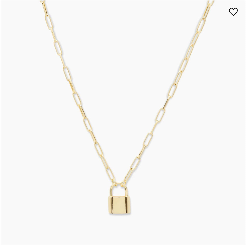 Gorjana Kara Padlock Charm Necklace - BluePeppermint Boutique