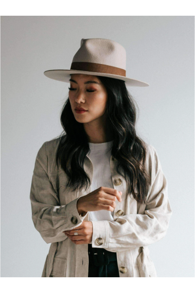 Gigi Pip Miller Fedora - Ivory - BluePeppermint Boutique