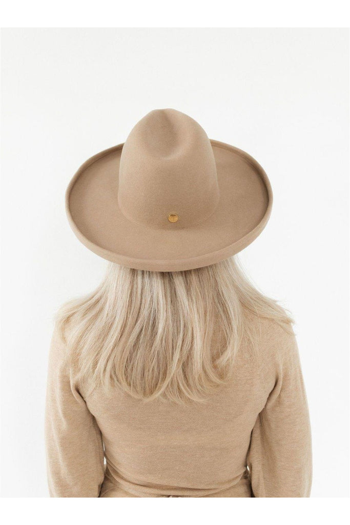Gigi Pip Cara Loren Pencil Brim Hat-Tan - BluePeppermint Boutique